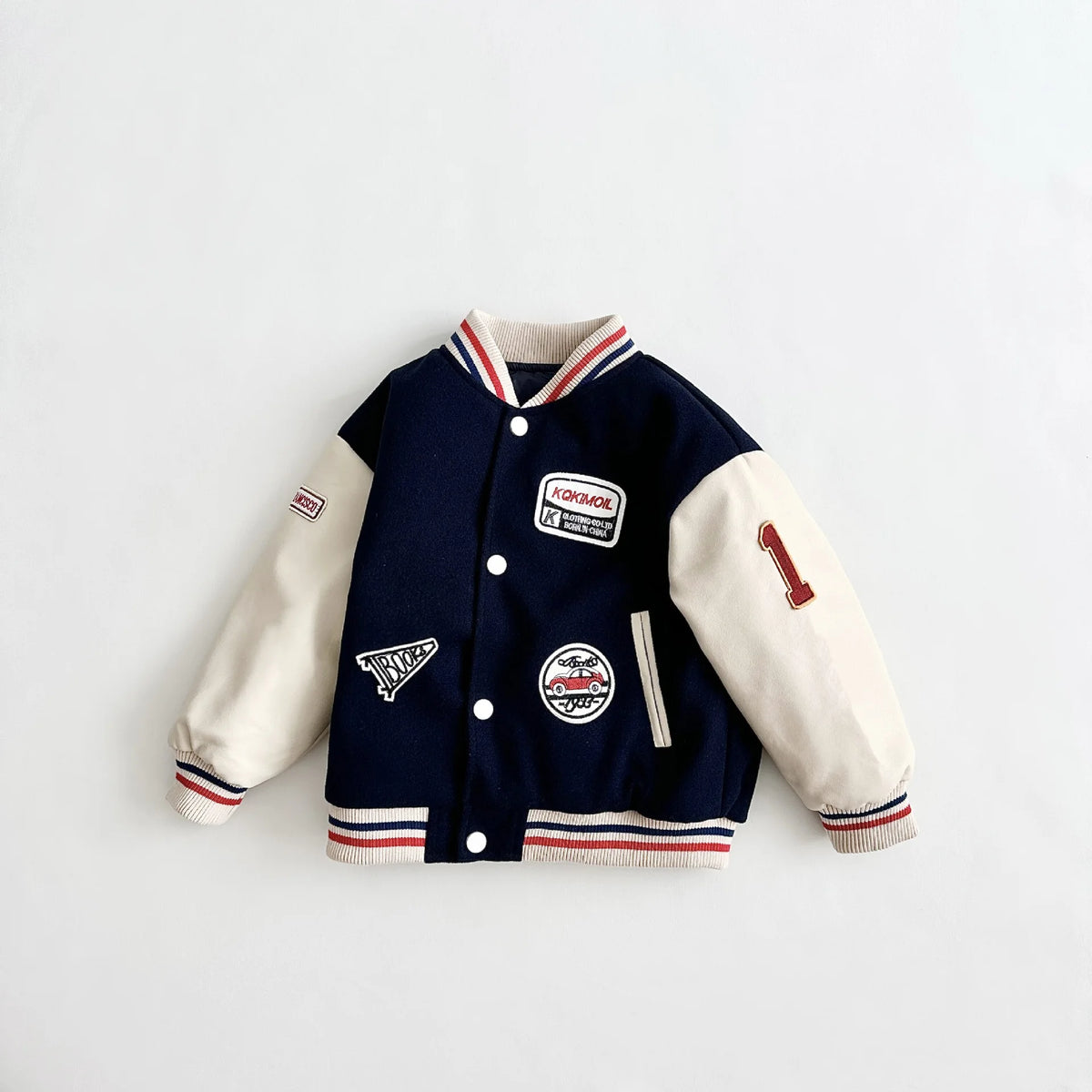 2024 New Children's Baseball Jacket with Cotton Coat for Boys and Girls, Small, Medium, and Large Children's Autumn/Winter Weste