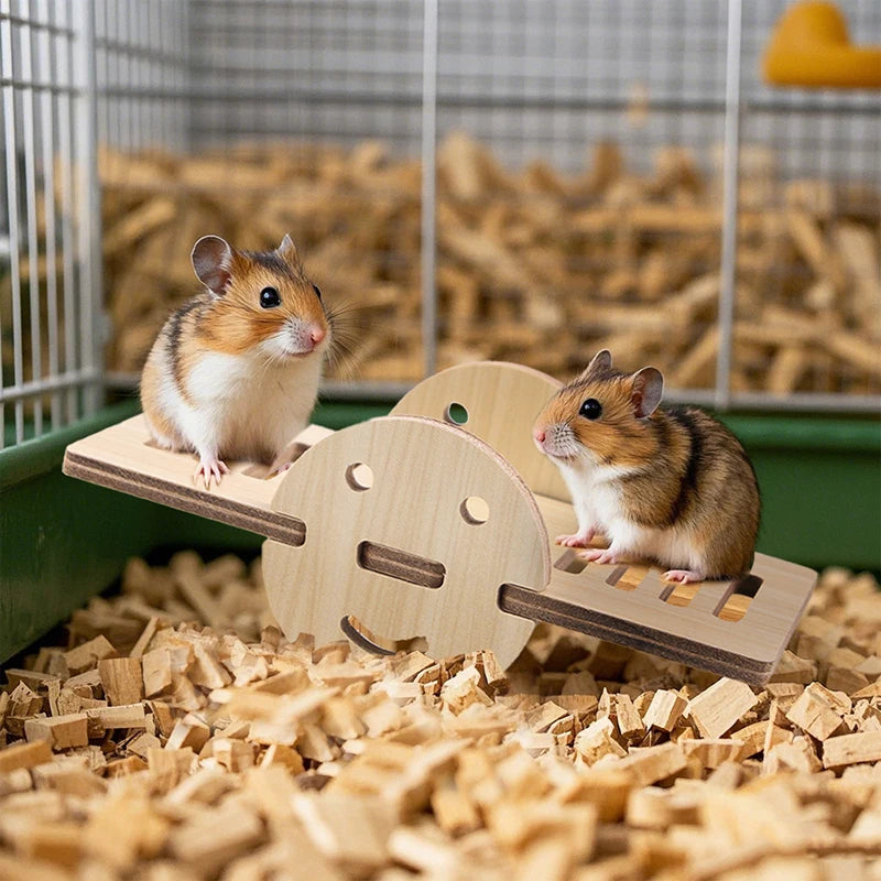 Pet Hamster Toys Wooden Bridge Seesaw Swing Toys Small Animal Activity Climb Toy DIY Hamster Cage Accessorie