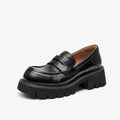 BEAUTODAY Platform Loafers Women Embossing Cow Leather Dress Shoes  Ladies Slip-on Flats Spring Autumn Handmade 26635