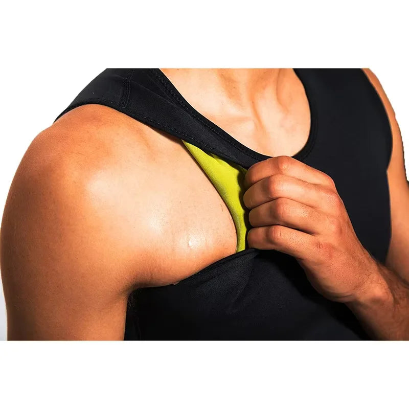 Men Training T-shirts Sauna Effect Sports Vest Exercise Tops Fitness Clothes Slimming Weight Loss Sportswear Workout Activewear
