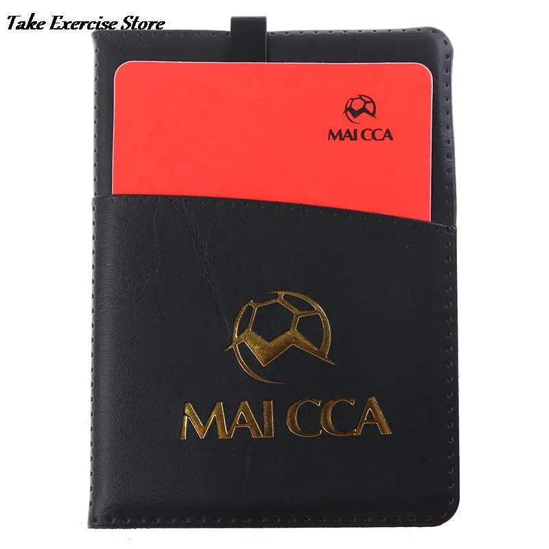 Soccer Referee Red Yellow Card Professional Fair Play Cards Football Linesman Leather Case Bag Set Sports Game Equipment