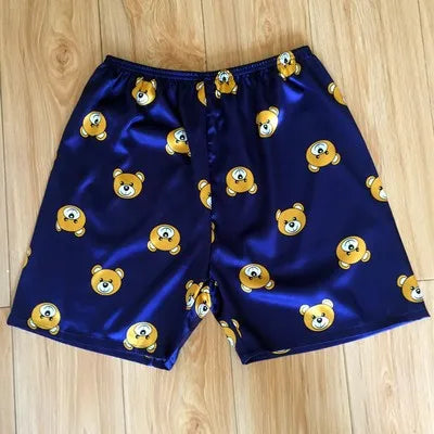 Men's Pajamas Pant Silk Short Summer Household Pants Can Wear Outside Comfort Beach Sleeping Bottom Clothing Underwear