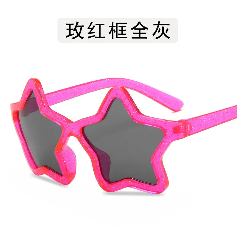 Cute Five Star Sunglasses Baby Cartoon Star Outdoor Sun Protection Children Lovely Sun Glasses Girl Boy Kids Gifts UV400 De Sol