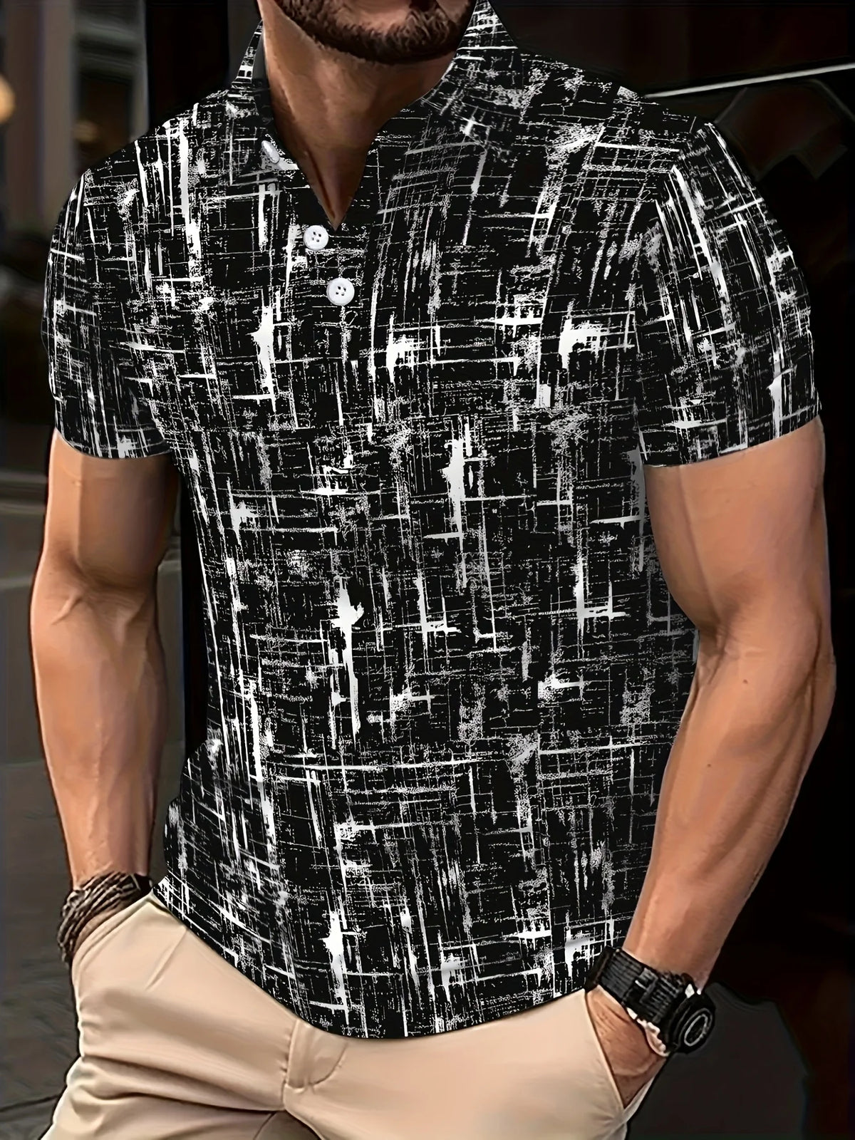 2026 Summer New Style Men's Short-Sleeved Polo Shirt - Street Casual Fashion Comfortable Breathable 3D Pattern Print