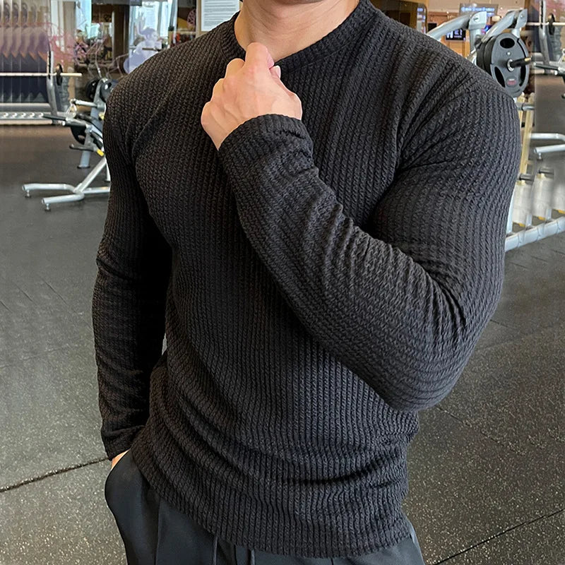 2025 European and American Sweaters for Men in Autumn and Winter New Fashion Knitted Long-sleeved Top Knitted