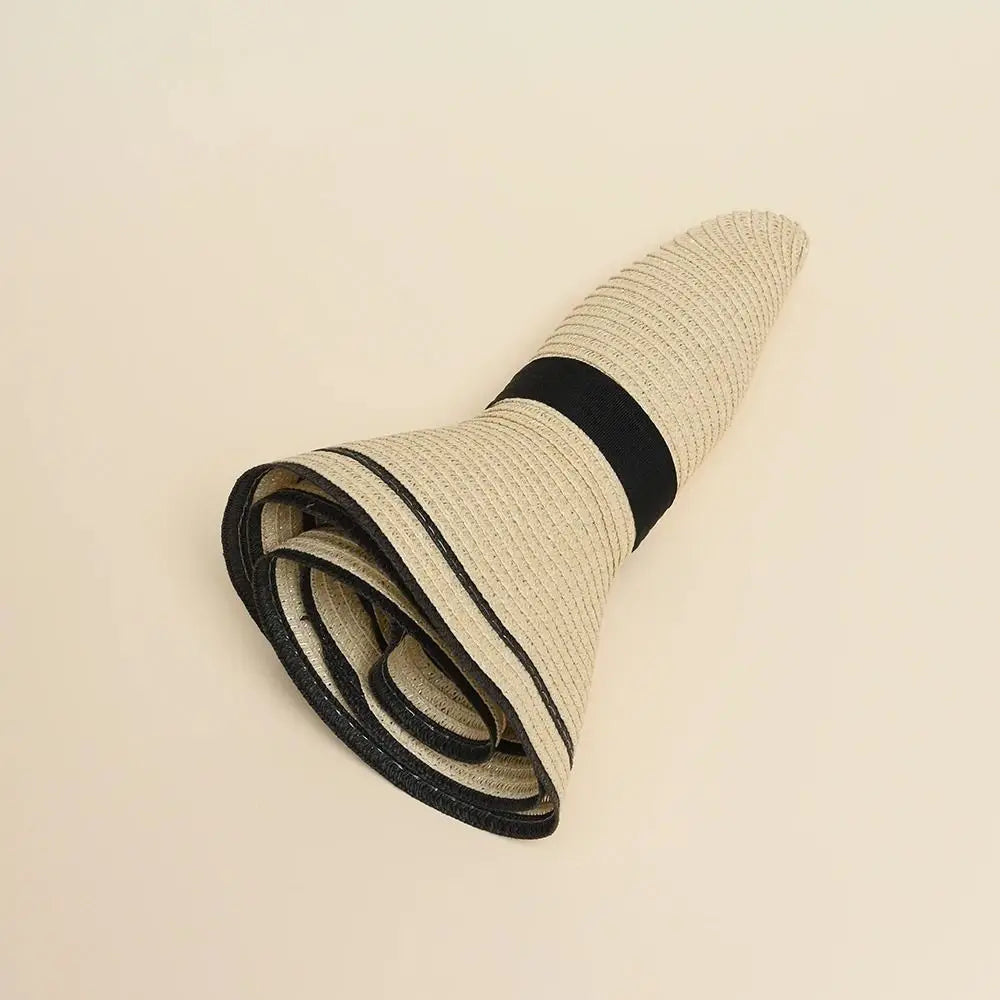 2024 Summer Hats For Women Sun Hat Beach Ladies Fashion Flat Bowknot Panama Lady Casual Sun Hats For Women Straw Hat