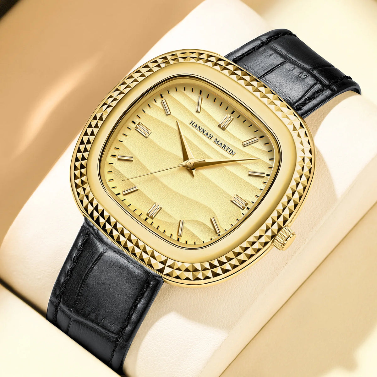 2026 New Gear Ring Watch Square Trendy Men High-End Watch Waterproof Leather Retro High Beauty Male Fashion Quartz Clock Watches