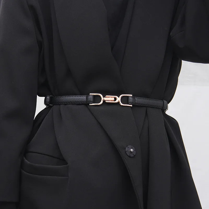 Women's Buckle Adjustable Simple and Fashionable Versatile Belts Dress Accessories Korean Style Adjustable Waist Cinching Belts