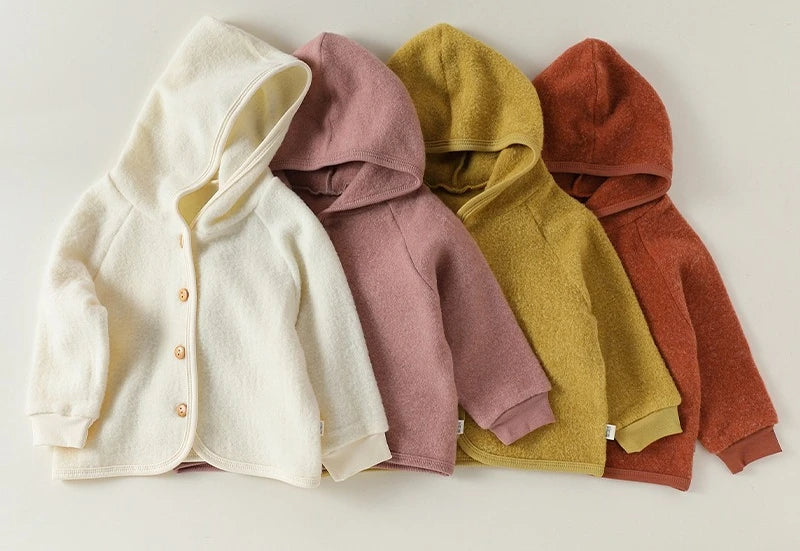 2026 New Childrens Jacket Autumn and Winter Little Kids Warm Fashionable Cute Infant Hooded Outing Cardigan