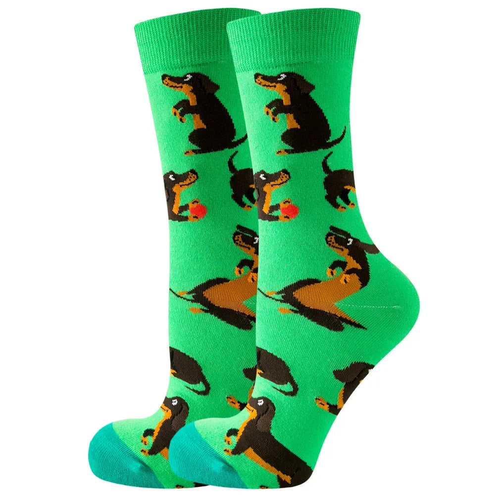 Cute Women Socks Cartoon Animal Food Fruit Socks Kawaii Funny Trendy Socks Happy Harajuku Casual Autumn Spring Stocking