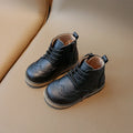 Children Boots 2025 Autumn Kids Soft PU Leather Boots Brogue Style Lace-up Side Zip 1-6 Years Girls Boys Ankle Boots Brown,Black