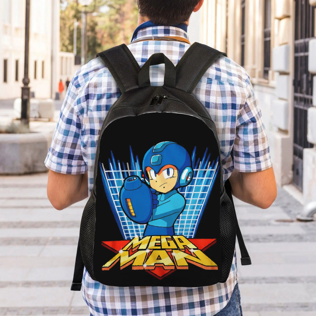 Megaman X Scifi Video Game   Backpack for Men Women Fashion High School Hiking Travel Daypack  Laptop Canvas Bags Lightweight