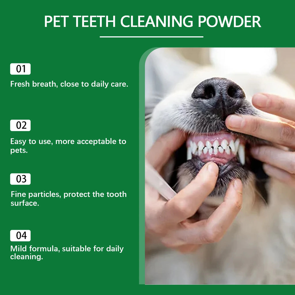 Pet Teeth Cleaning Powder Reduce Dental Plaque Calculus Eliminates Oral Odors Whiten Teeth Fresh Breath Pet Cleaning Products