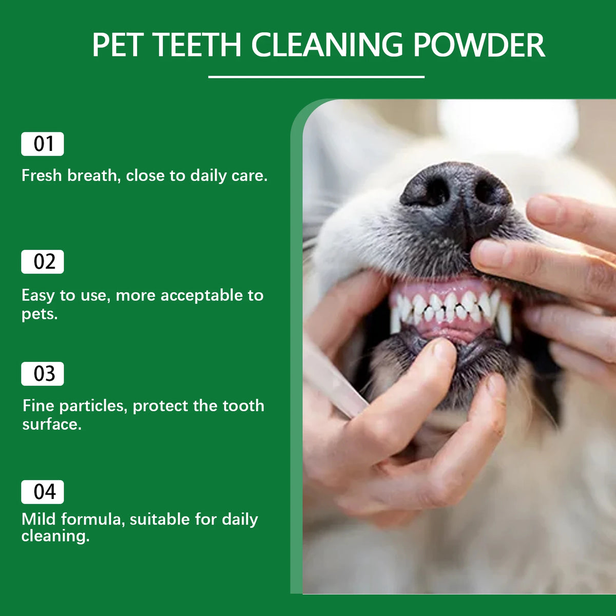 Pet Teeth Cleaning Powder Reduce Dental Plaque Calculus Eliminates Oral Odors Whiten Teeth Fresh Breath Pet Cleaning Products