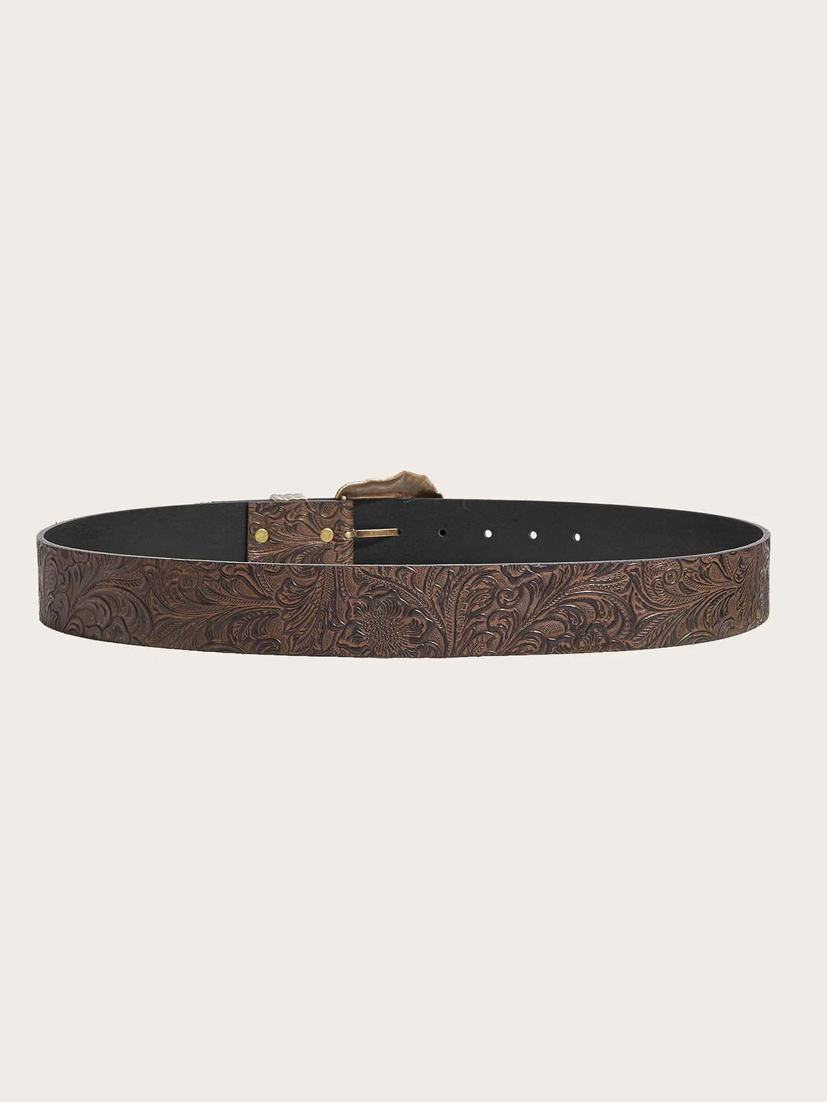 Plus Size Belts for Women, 1 Piece Brown Women's Belt, Western Belt, Chunky Belt, Boho Belt, Cowgirl Belt, Rodeo, Brown Belt, Vintage Bronze Buckle Embossed Belt, Suitable for Dresses, Pants, Parties, Streetwear, School, Musi