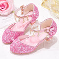 Dancing Shoes Due To Gold for Girls Glitter Shoes Heels Girls Princess Flowergirl Dresses Golden Girl Child Shoe for Wed
