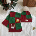 Kids' Christmas Knitted Wool 2in1 Scarf & Beanie Set - Winter Warm, Festive Decor, Unisex