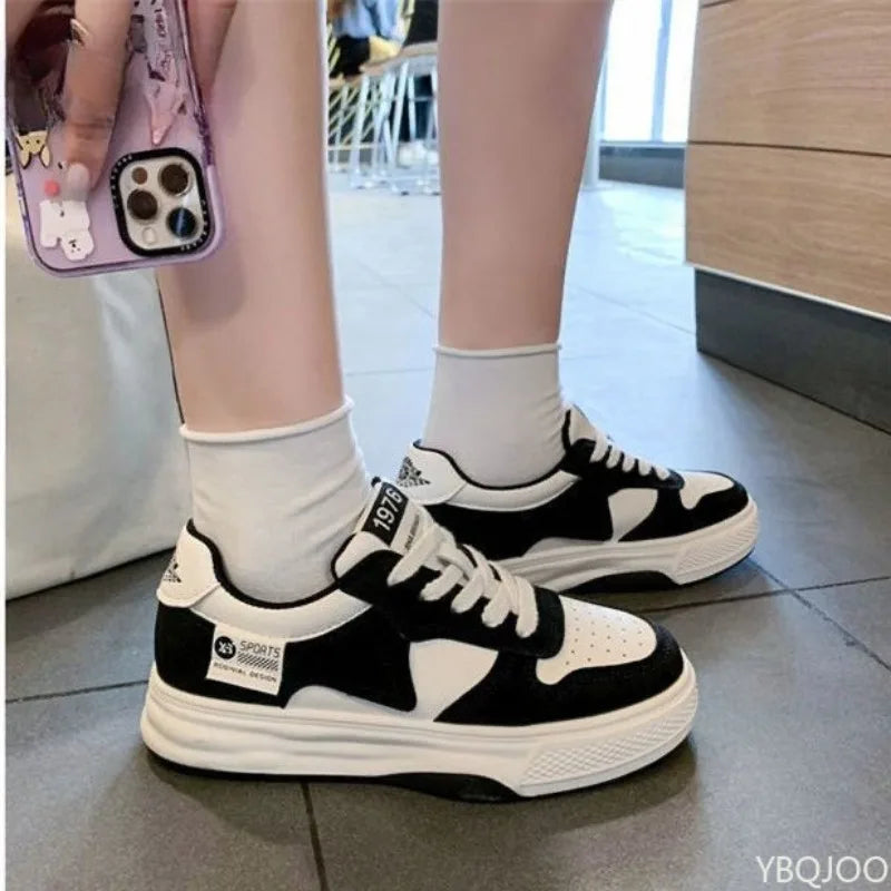 Large Size Spring and Autumn New Thick Soled Height Increasing Women's Flat Shoes Niche Trend Versatile Women's Single Shoes