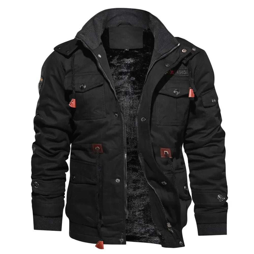 Men's Autumn and Winter Thick Jacket Men's Casual Warm and Cold Resistant Loose Full Zipper Cardigan Jacket Men's Jacket