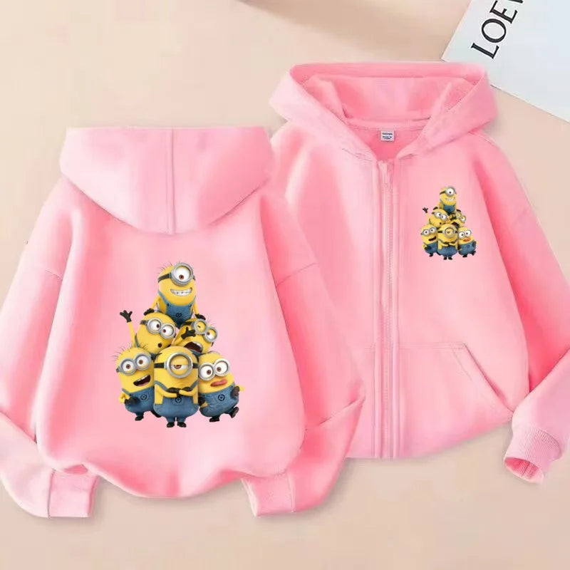 Kids Cardigan Fall Winter Sweatshirt Zipper Style Girl Boy 3-12Yrs Hoodie Popular Anime Print Sports Casual Coat Fashion Clothes