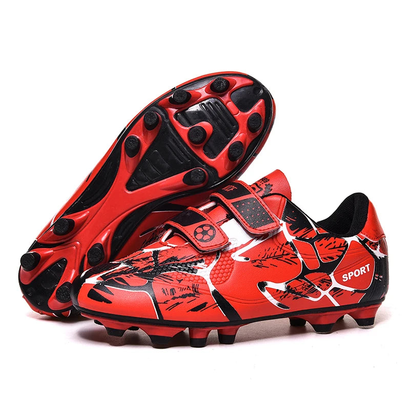 Kids Soccer Shoes FG/TF Football Boots Boys Outdoor Cleats Grass Futsal Cleats Training Sport Footwear Size 33-38