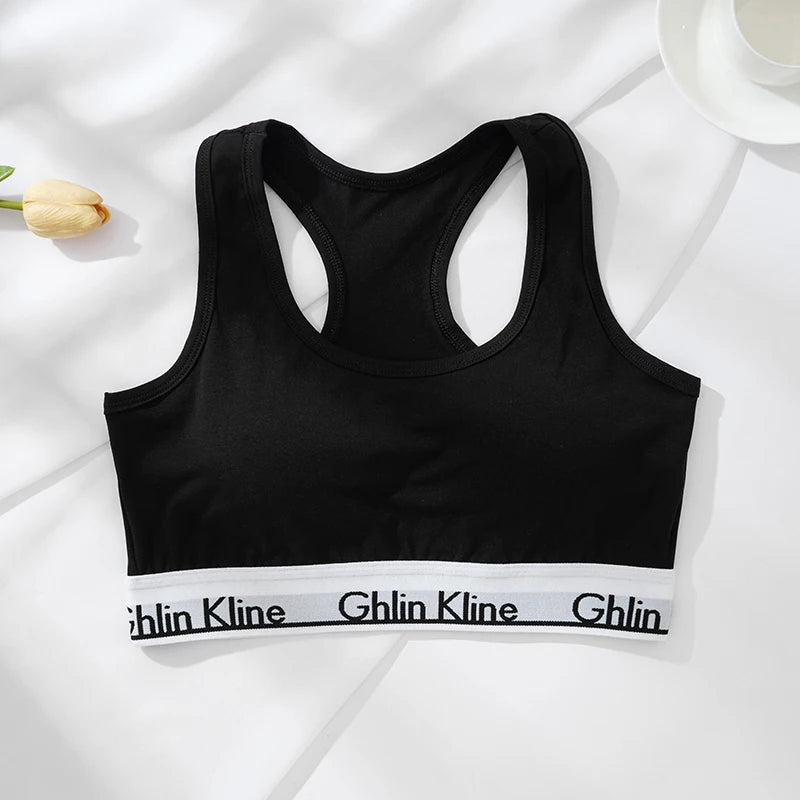 Women's Cotton Sports Bra Set with Padded Underwear And Flat Angle Sports Shorts Comfortable Breathable