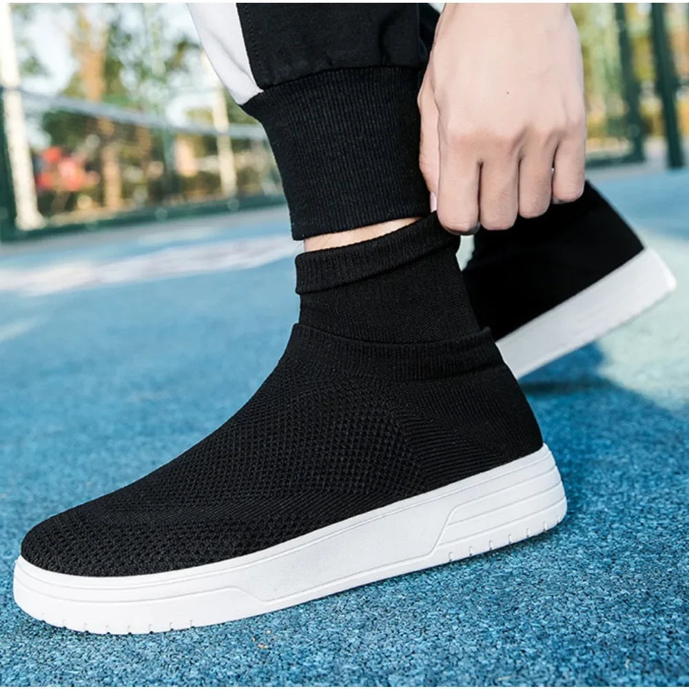 Sock Shoes for Men Spring 2026 New Couple Socks Breathable Mesh High Top Casual Shoes for Men One Foot Thick Soled Sneakers Men