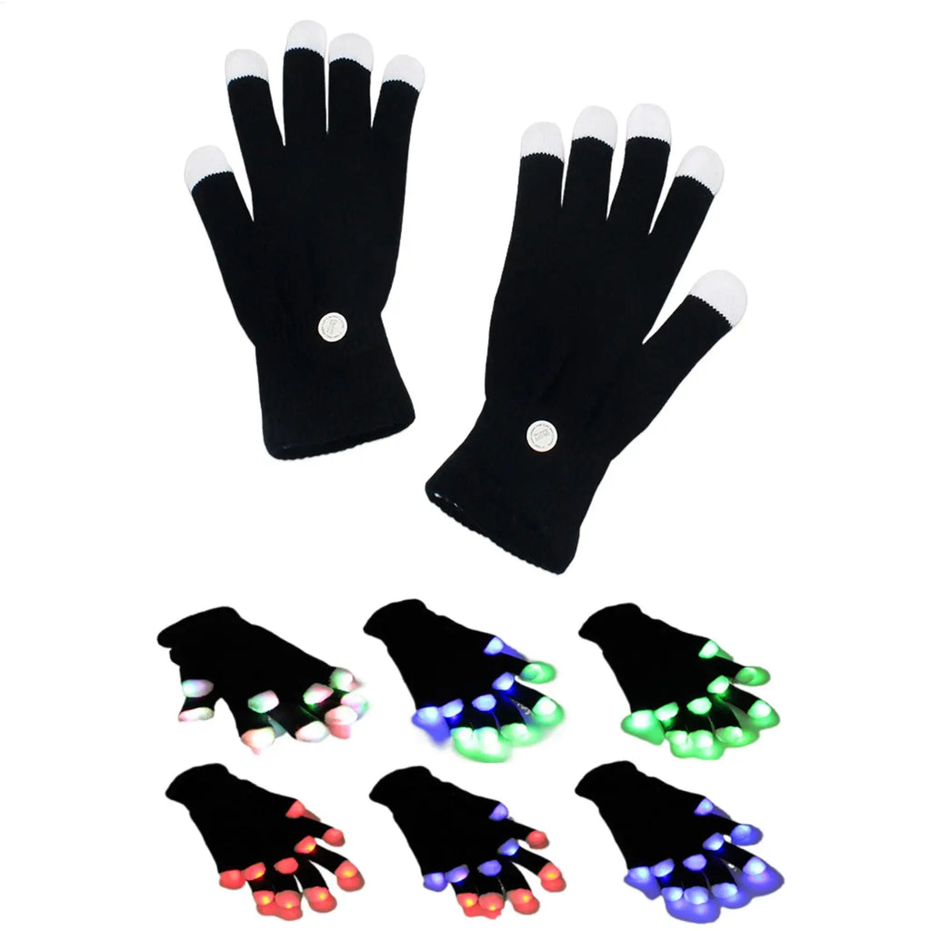 LED Gloves Adjustable 7-Colors Cool Tools LED Gloves for Boys for Performance Christmas Boy Stocking Stuffers Dad Girls Teen