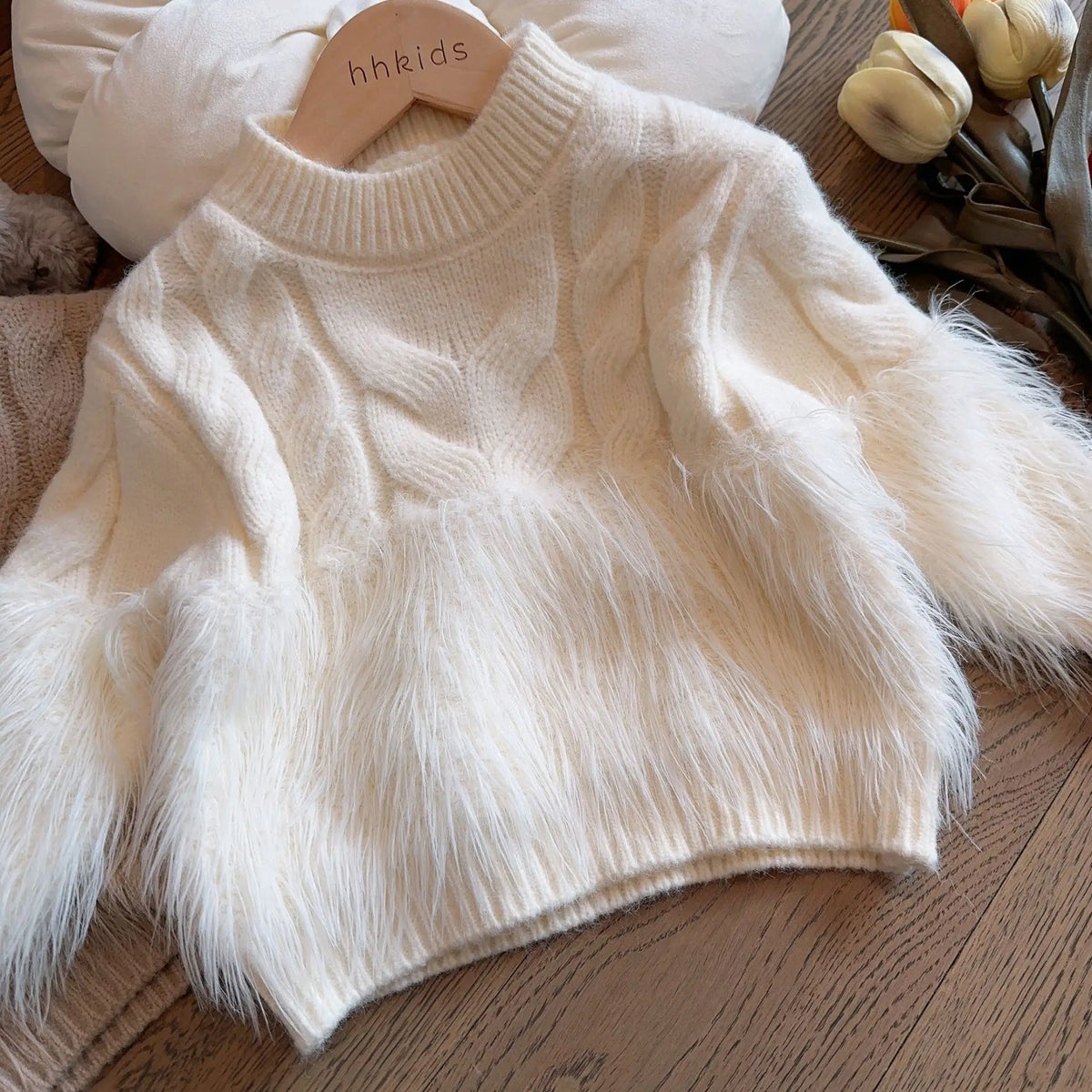 Adorable Kid Girl Knit Sweaters Multi Style Children Cute Top Casual Long Sleeves Solid Color Daily Comfortable Autumn Winter