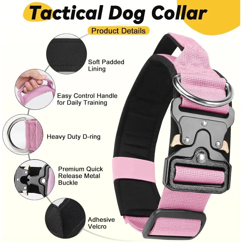 Pet Collar, Adjustable Heavy Duty Wide Thick Dog Collars with Quick Release Buckle, Soft Comfortable for Various Body Type Dogs