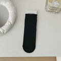 Women Socks Japanese Fashion Cotton Thin Breathable Long Socks Women Korean Style Casual Solid Color Black White Gray Socks Sox