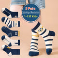 Captain Baby Socks Spring Summer Cotton Socks Kids Boys Calf-length Striped Socks Children's  Sport Socks 5 Pairs