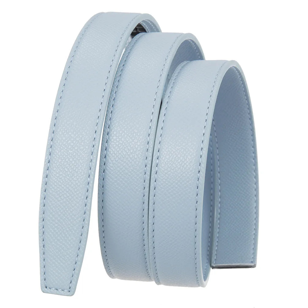 Women's Belts Ladies Luxury Brand Fashion Design Simple Versatile Jeans Accessories Women Automatic Buckle Thin Waistband 2.4cm