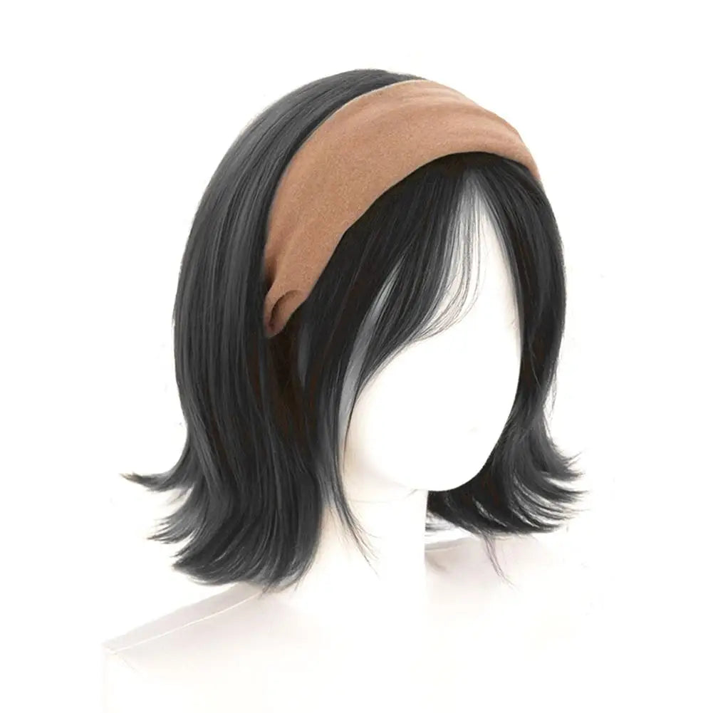 Headband Wigs Short Straight Bob for Women Half Wigs Synthetic Hair for Cosplay Party Daily Use Synthetic Women Elegant Solid