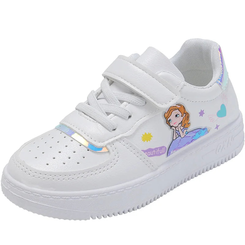 Kids Sneakers Four Seasons Girls Fashion Sports Running Shoes Non-slip Children's Flat Shoes Casual Breathable Outdoor Sneaker