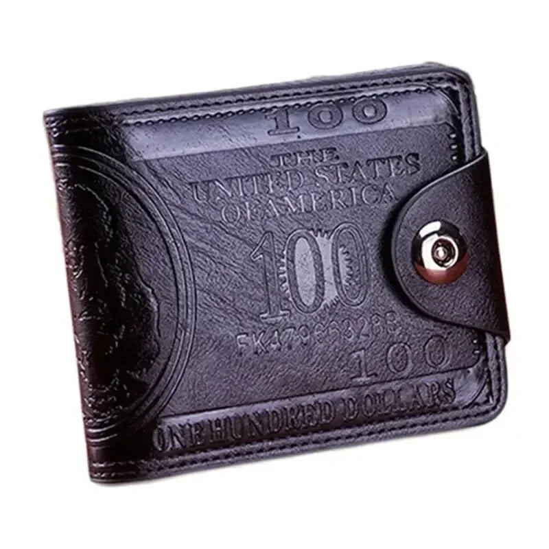Men's Wallets With 100 US Dollar PatternWallet Male Leather Walet Photo Card HolderFashion Large Capacity Wallet Purse Bag