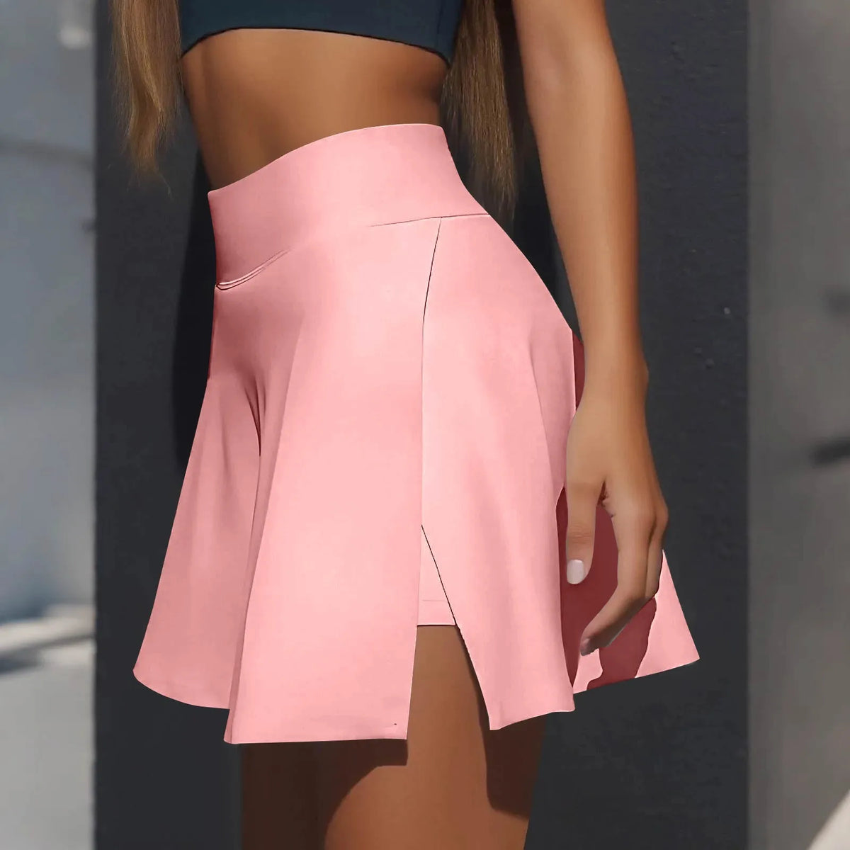 Women's Sports skirt Casual High Waist Gym Quick Dry Mini Skirts Solid Color Short Half faldas Sport tennis Pleated Skirt