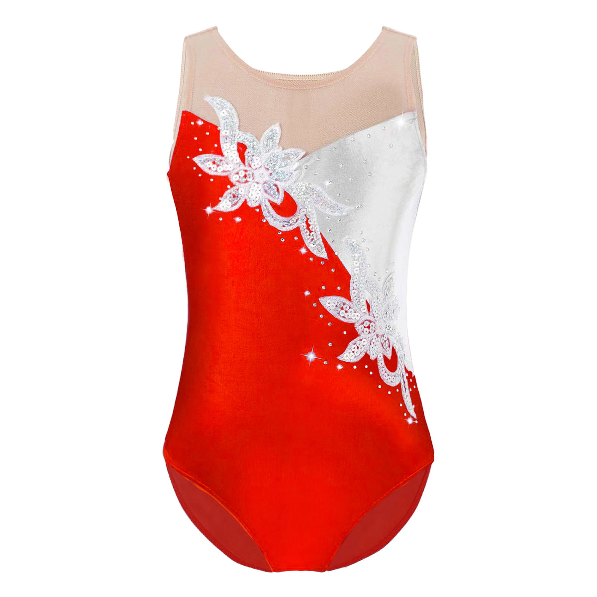 Kids Girls Gymnastics Swimsuit for Dancing Ballet Dancewear Metallic Shiny Leotard Print Asymmetrical Shoulder Strap Bodysuit