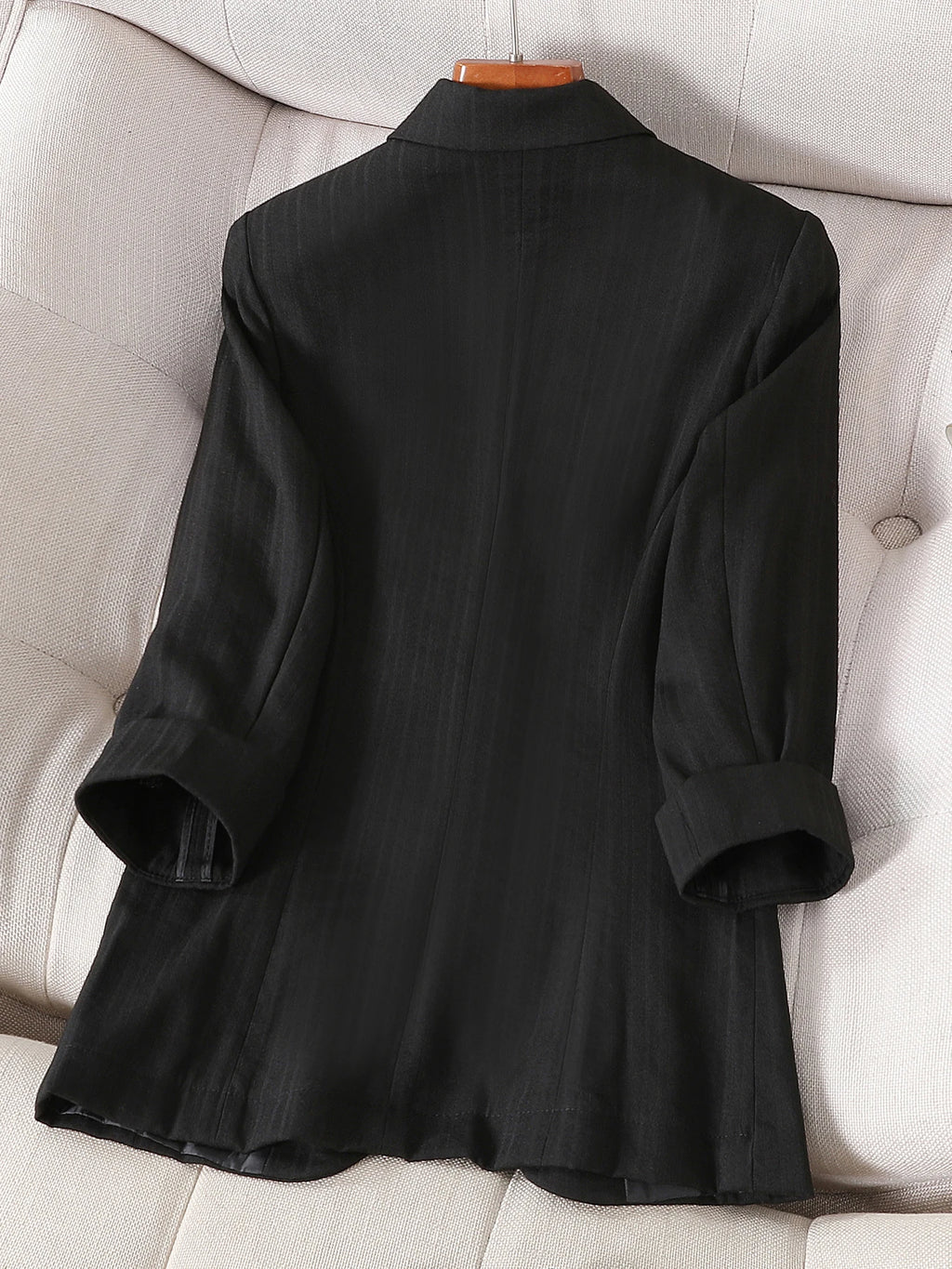 Seven-inch sleeve thin striped women's summer new style suit jacket, perfect for a high-end, fashionable, and casual look