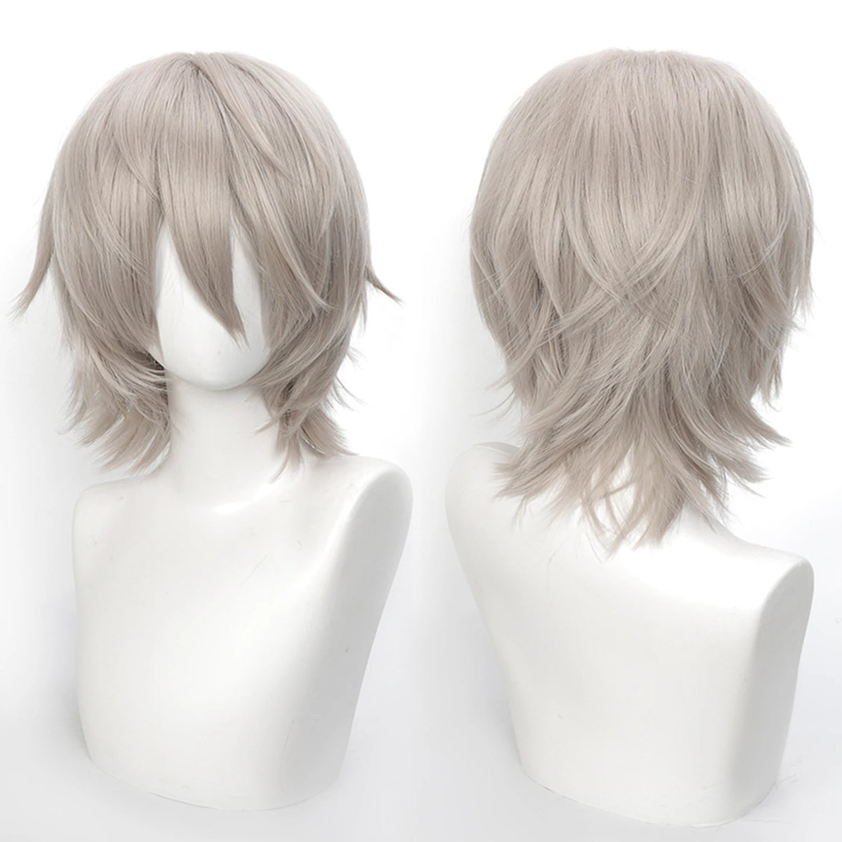 Short Wavy Bob Synthetic Wig with Air Bangs Heat Resistance Shoulder Length Curled 14inch Wigs for Daily Use Cosplay for Women