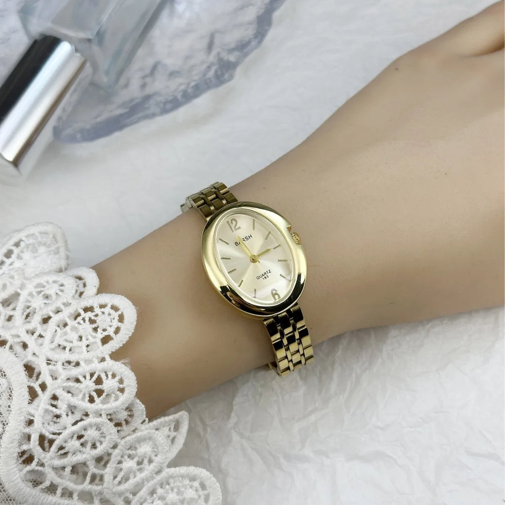 Women's Watches Fashion Simple pigeon egg Dial Steel Strap Quartz Watch Advanced Luxury Ladies' Gift Watches Clocks