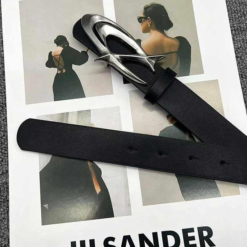 Fashion Belts for Men Women High Quality Luxury Y2K Female Waist Black Pu Leather Waistband Girls Jeans Punk Corset Belt GothK