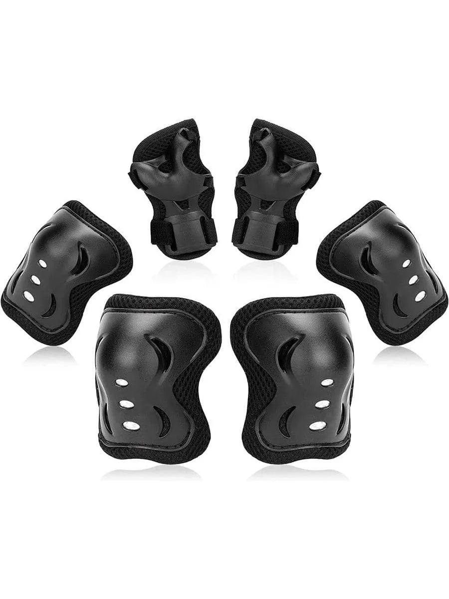 6PCS Kids Protective Gear Set for 3-15 Years, Knee Elbow Pads & Wrist Guards for Skateboard Cycling Skating Scooter