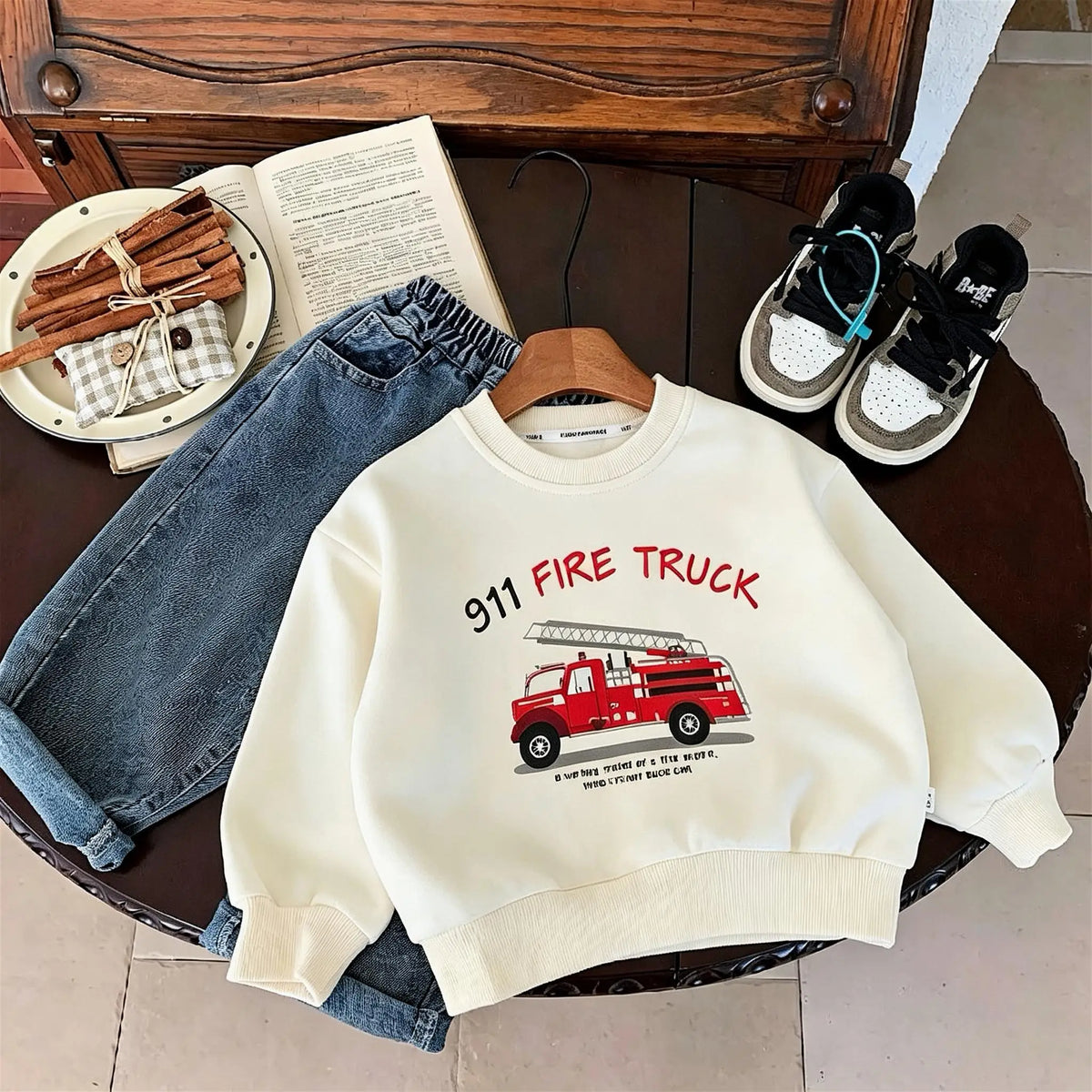 0-6 Age Children's Wear Tops Printed Sweatshirts Solid Color Loose Casual Kids Long Sleeve O-neck Hoodies Baby Girl Boy Clothing