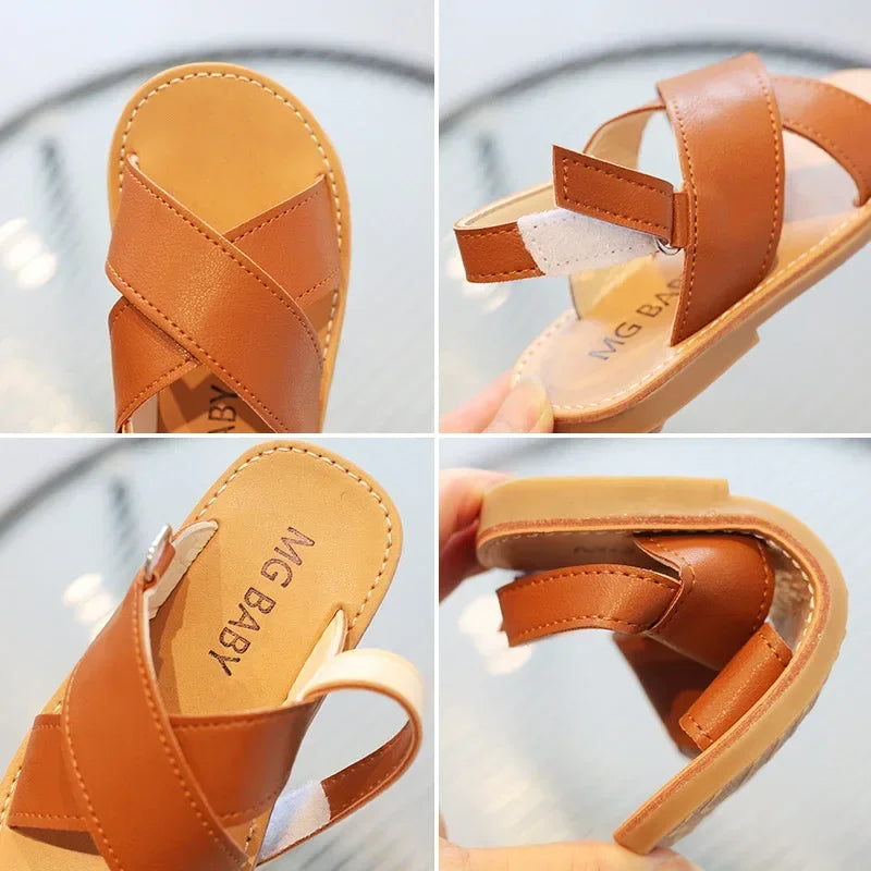 Kids Summer Sandals Children Beach Shoes Fashion Classic Sandals for Toddlers Boys Little Girls Fashion Cross Style Anti-skid
