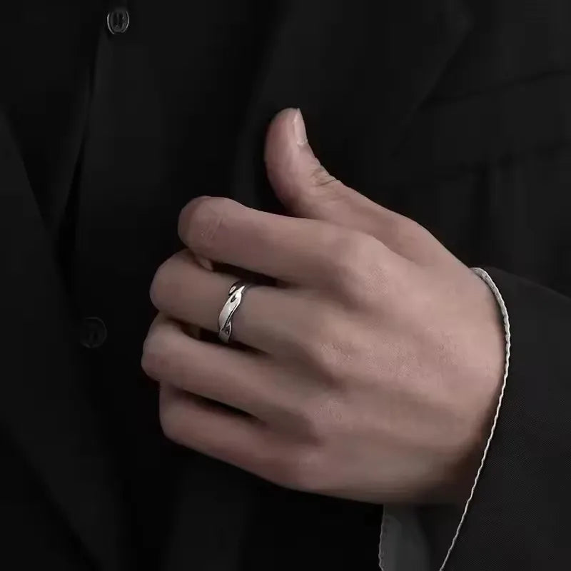 Rings for Men Women Trend Design New Metal Twist Simple Fashion Personality Open Adjustable Finger Ring Jewelry Wedding Anillos