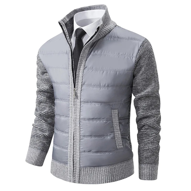 Autumn Winter Sweaters for Men Casual Knitted Sweaters Large Size Solid Color Plus Velvet Cardigan Knitted Sweater Cotton Coat
