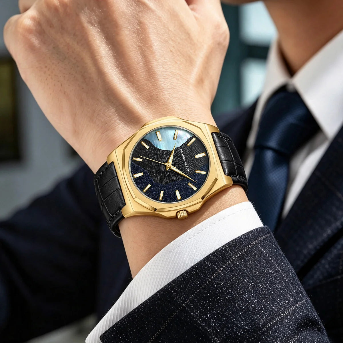 Men Watches 40mm Stainless Steel Business Timepiece for Men Clock Japanese Quartz Movement Watch With Tool Included Reloj Hombre