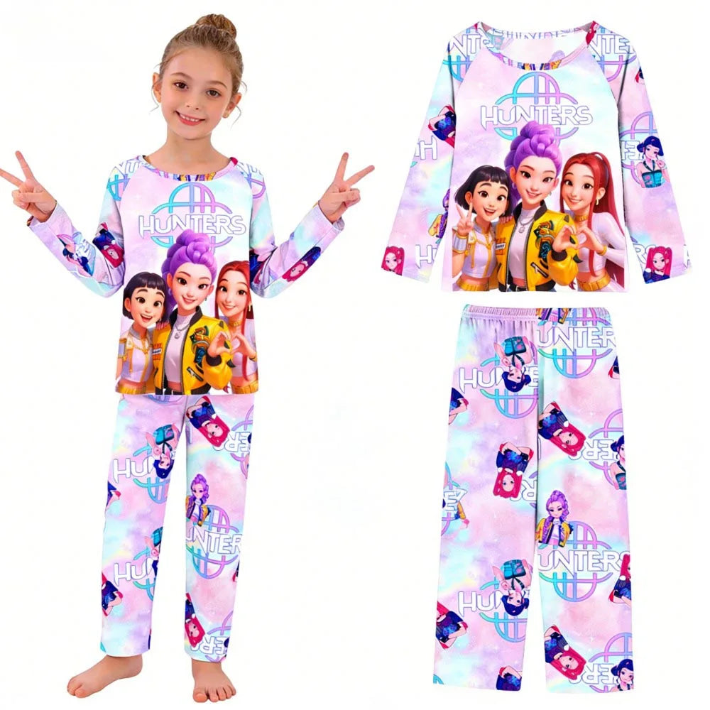 Kids Pajamas Set Long Sleeve Girls Clothing 2pcs Children's Sleepwear Teen Pyjamas Cartoon Boys Nightwear 3-14Y