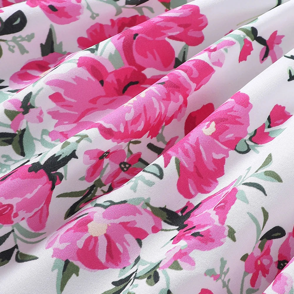 Kids Casual Clothing Sets Outfits for Girls Spring Summer Toddler Floral Print Long Sleeve Coat Tank Dress Children 2 3 4 5 6 7